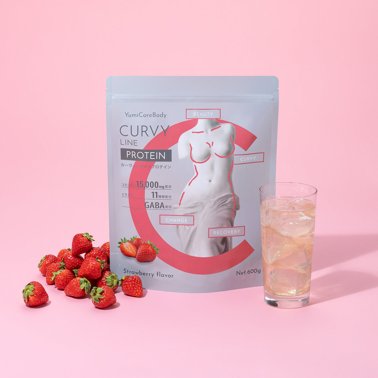 CURVY LINE PROTEIN 600g(ストロベリー)×2袋セット