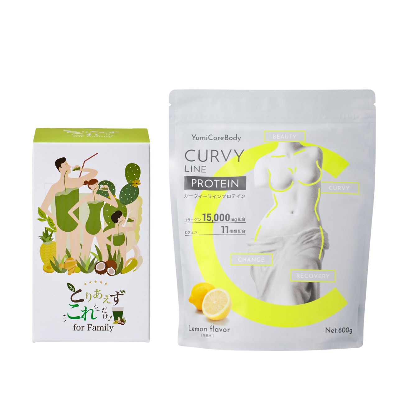 【定期便】CURVY LINE PROTEIN 1袋＋とりあえずこれだけ！for Family 30包×1箱セット