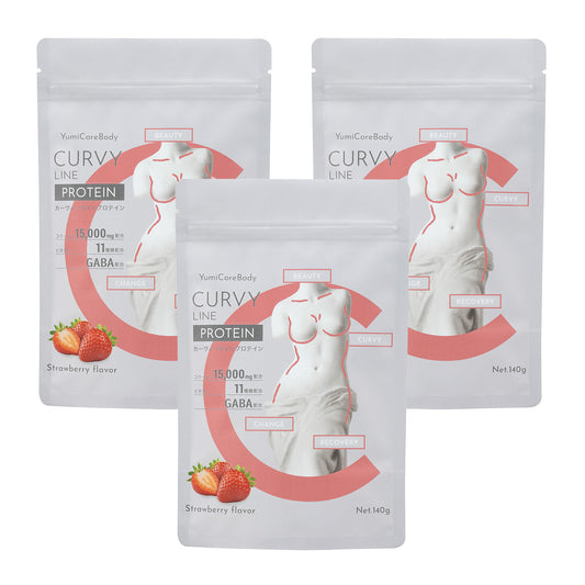 CURVY LINE PROTEIN ストロベリー 140g ×3袋セット