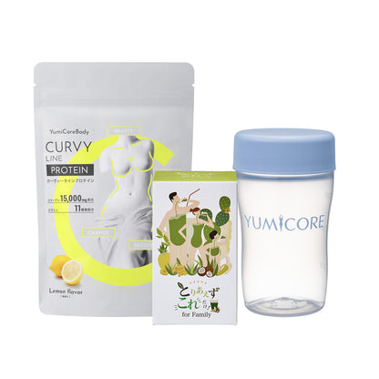 【ポイント交換品】CURVY LINE PROTEIN レモン 140g+シェイカー+とれこれ30包セット(カタログ)